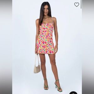 CELENA MINI DRESS RAINBOW FLORAL